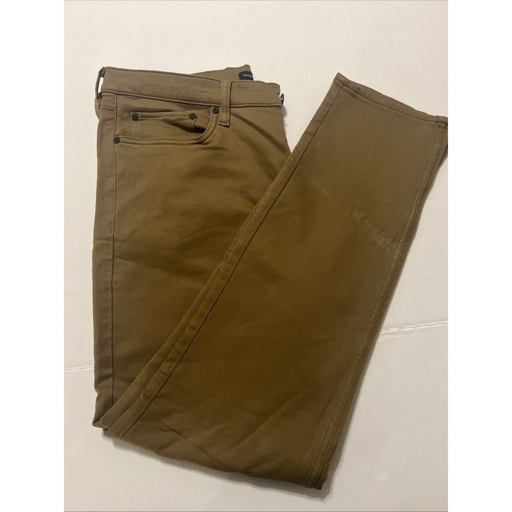 Banana Republic Men's 5 Pocket Pant Slim Fit Stretch Fabric Dark Tan Size 36x32